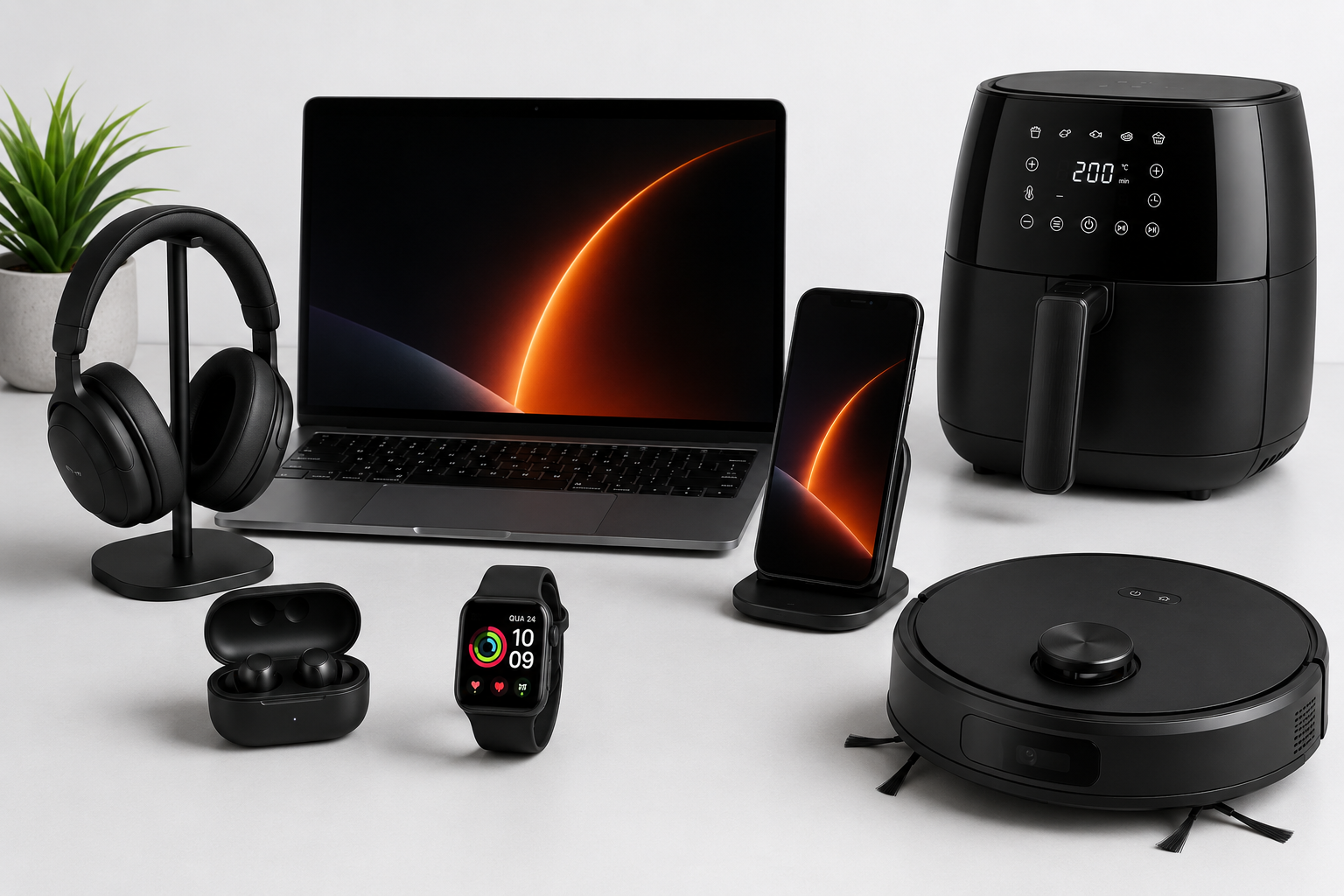 Produtos de tecnologia organizados