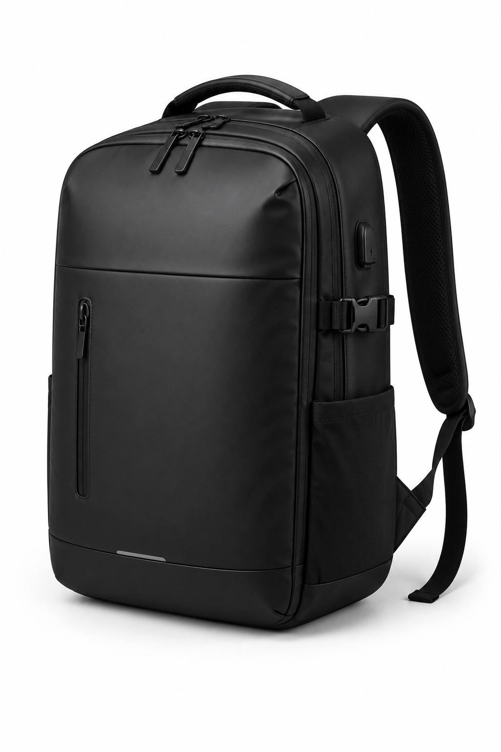 Mochila executiva preta impermeavel com entrada USB