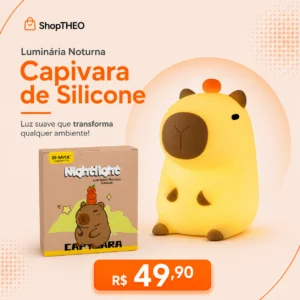 Luminária Night Light Capivara BM-F1429 de Silicone com Toque e Timer