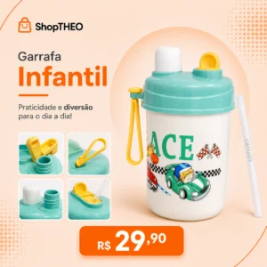 Garrafa Kids CSM-150 500ml Plástica com 2 Bicos para Crianças