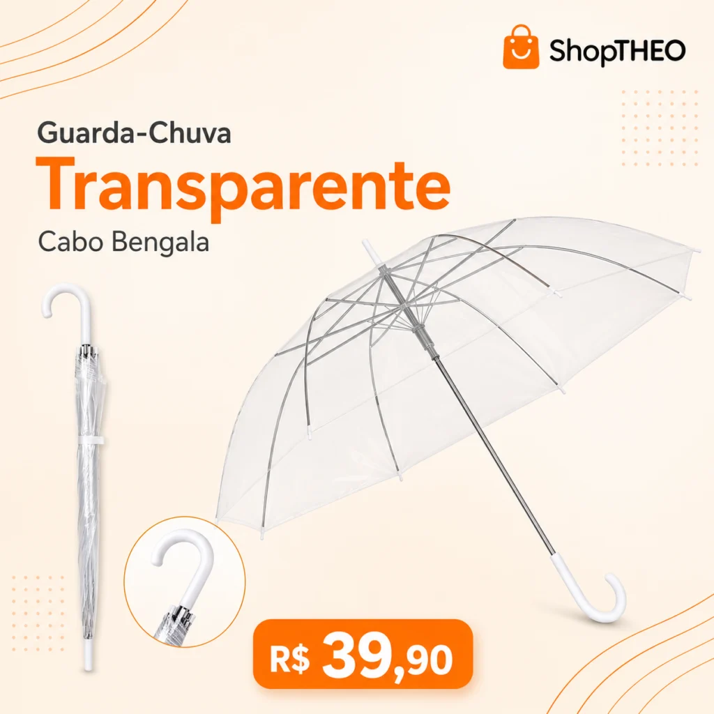 IS0012 IS0012D Guarda Chuva Transp Cabo Curvado (8 varetas)