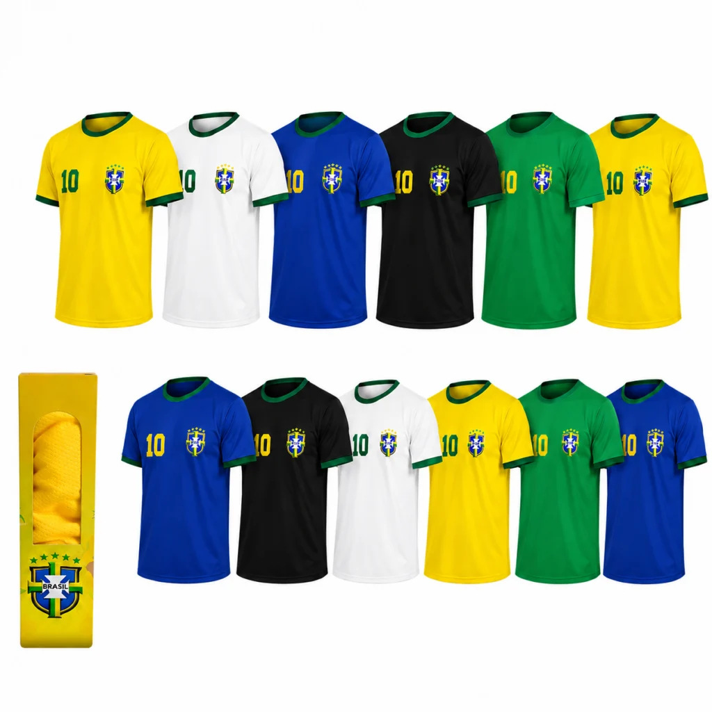 Kit com 12 Camisetas do Brasil Dry Fit para Torcida, Eventos e Revenda