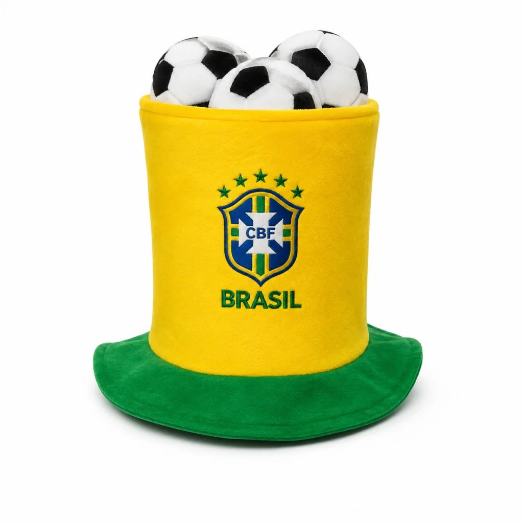 Chapéu Cartola Bola Brasil para Torcedor