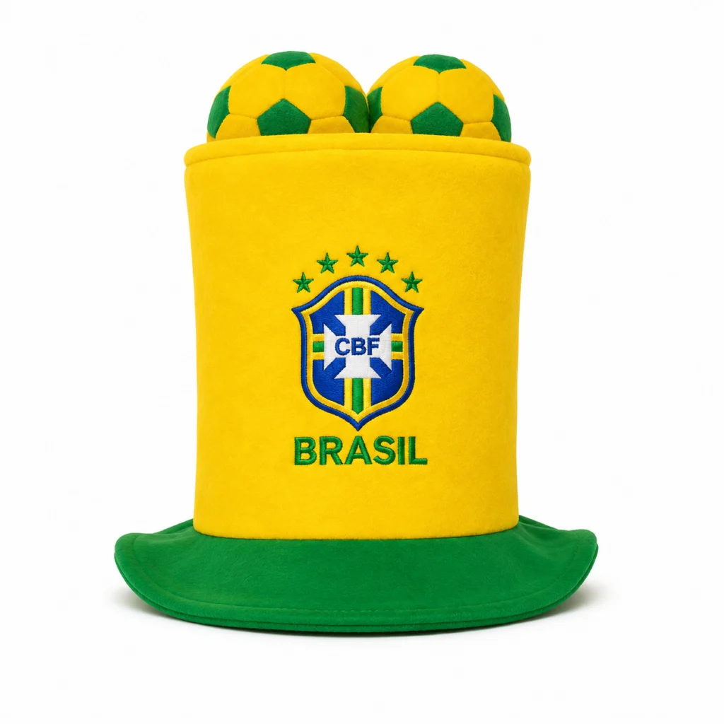Chapéu Cartola Bola Brasil para Torcedor