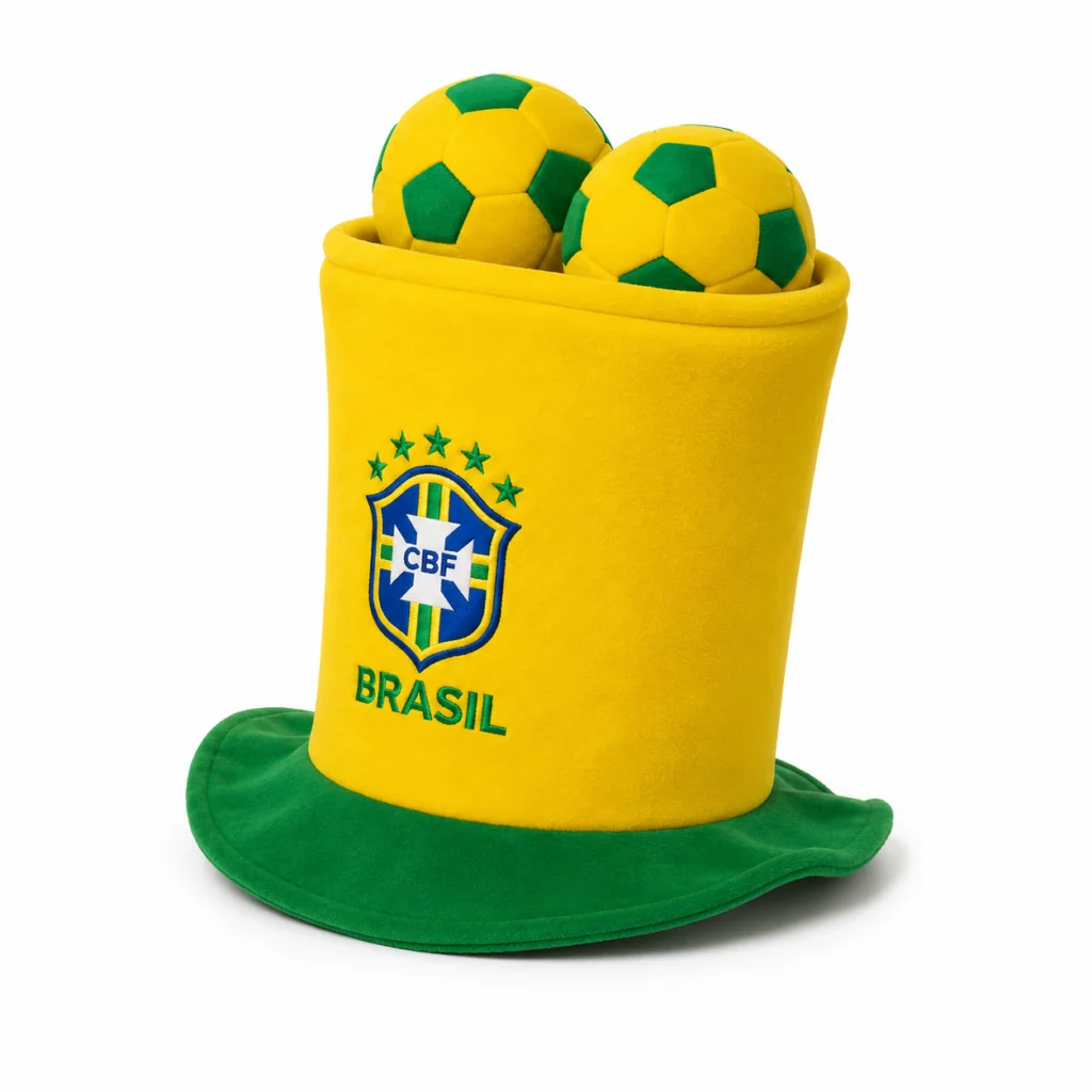 Chapéu Cartola Bola Brasil para Torcedor