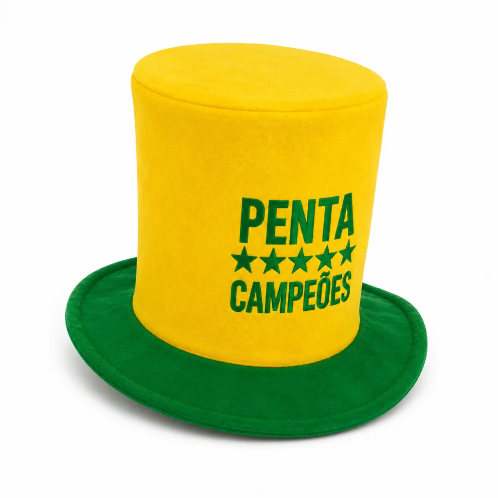 Chapéu Cartola Torcedor Brasil Verde e Amarelo