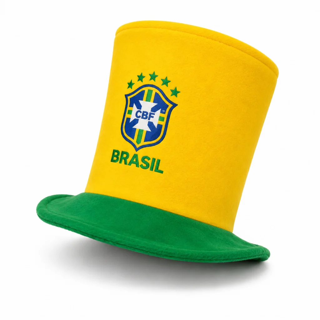 Chapéu Cartola Torcedor Brasil Verde e Amarelo