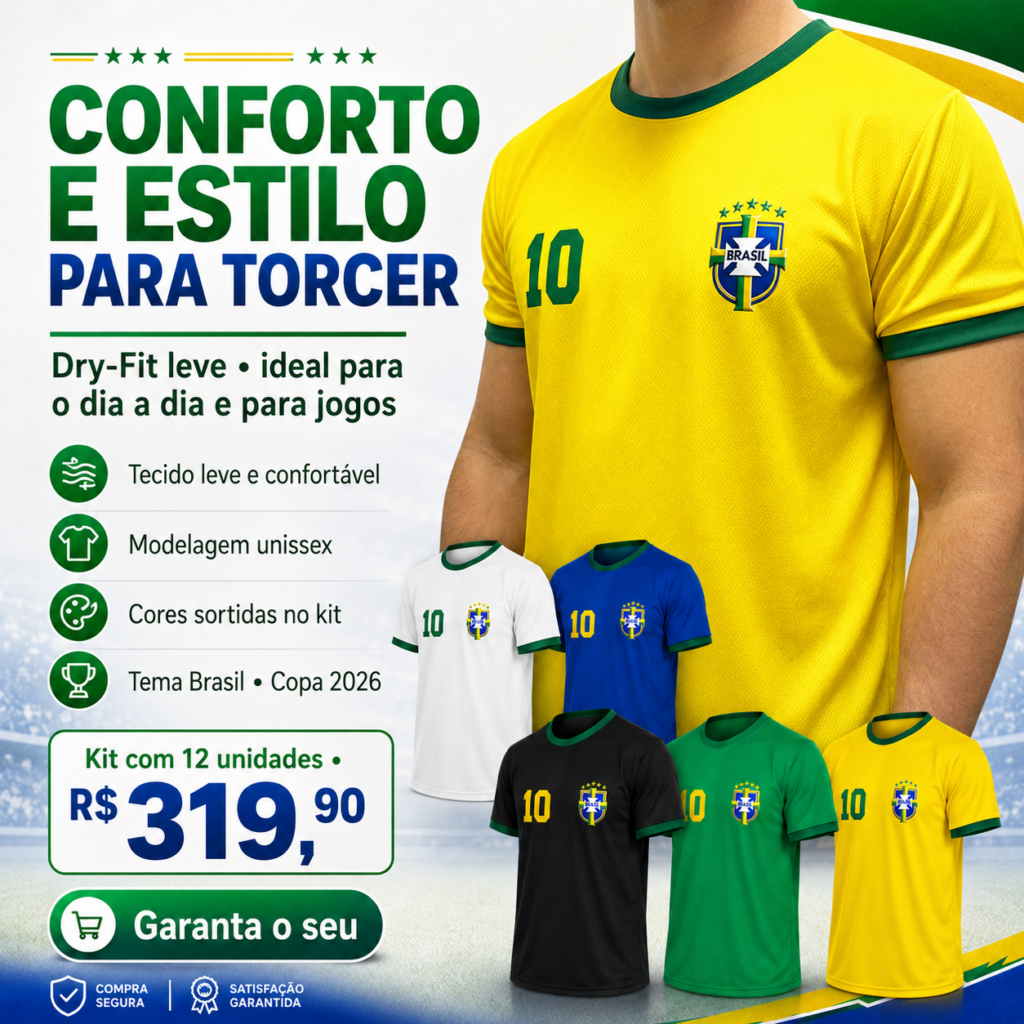 Kit 12 camisetas do Brasil Dryfit