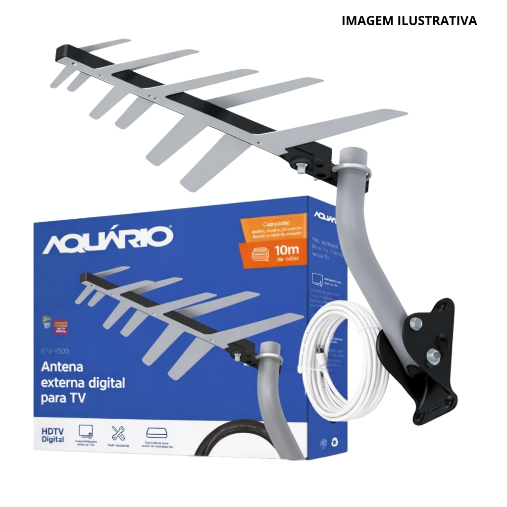 Antena Externa De Tv Digital 3 Em 1 Dtv-1500