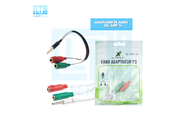 Cabo Adaptador P2 Femea+P3 Macho Xc-Adp-14