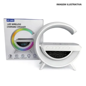 Caixa De Som G Com Relógio C/ Carregador Por Induçao Bt-3401
