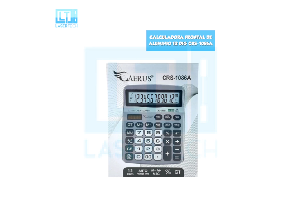 Calculadora Frontal De Aluminio 12 Dig Crs-1086A