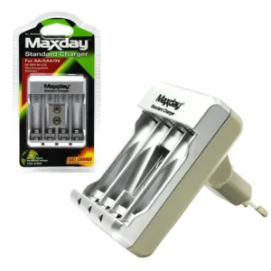 Carregador De Pilha C/ Pilhas Aaa Palito Md806B Maxday
