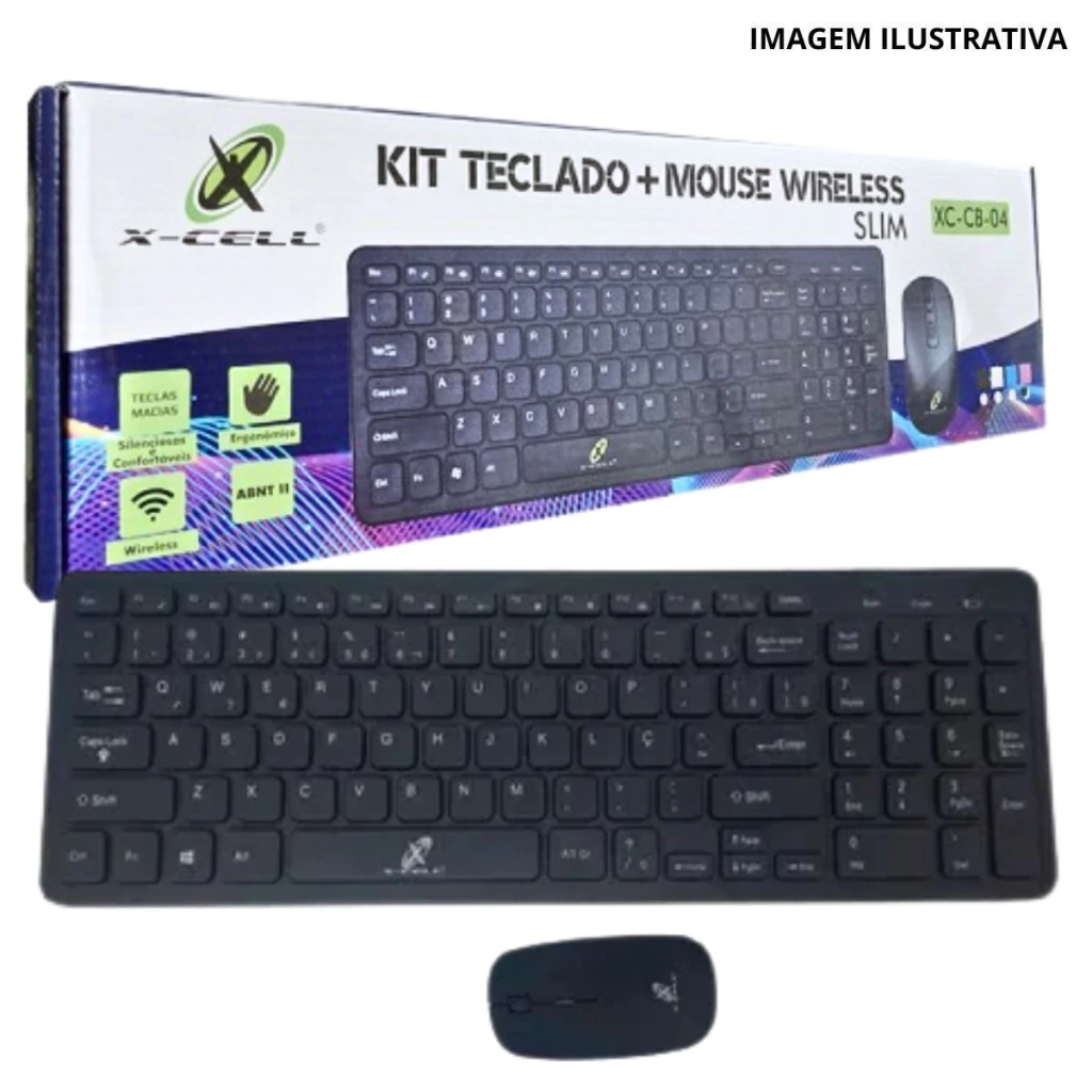 Kit Teclado C/ Mouse Slim Xc-Cb-04