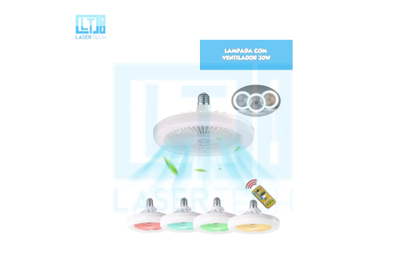 Lampada Com Ventilador 30W Led Smart