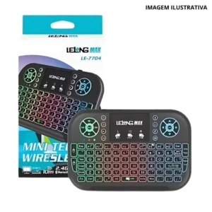 Mini Teclado Wiresless Retangular Luminoso Le-7704-1