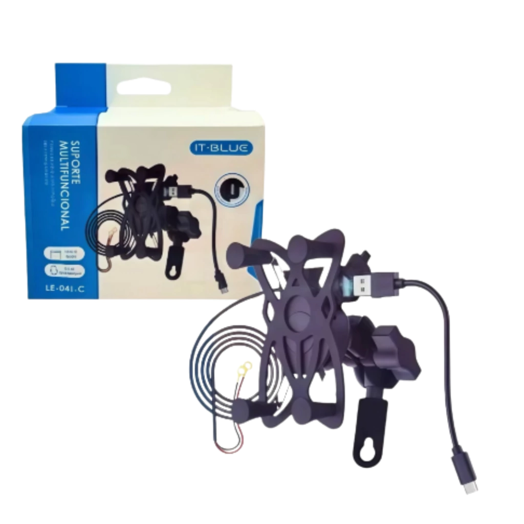 Suporte Multifuncional P/ Moto C/ Carregador Le-041 Le-041-C