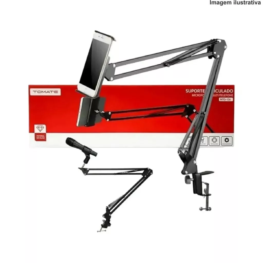 Suporte Articulado Para Celular/Tablet/Microfone Tomate Mtg-126