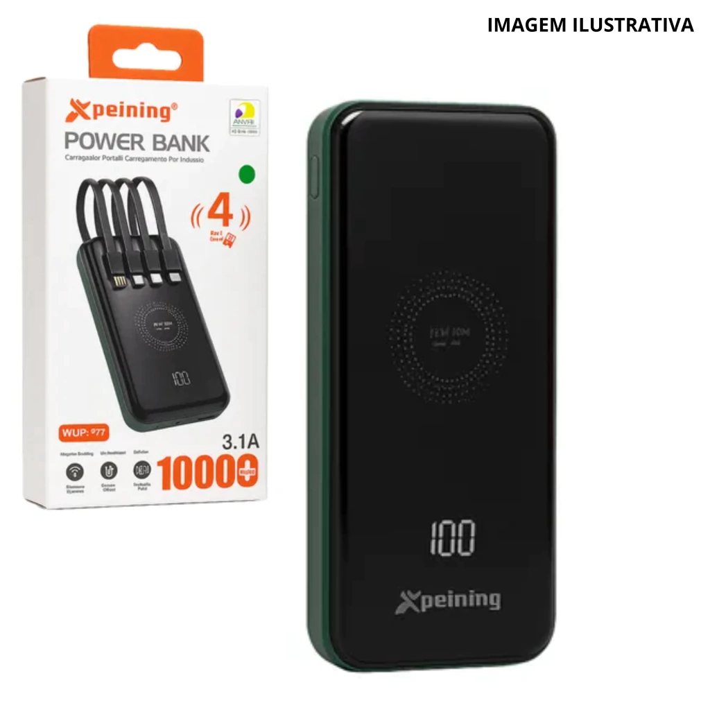 Power Bank Com Induçao E Cabo 10.000 Peining Wup-377