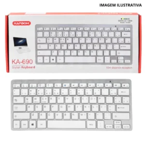Teclado Bluetooth Sem Fio Kapbom KA-690 Ultra Fino