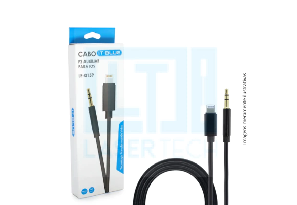 Cabo P2 Auxiliar P/ Iphone It Blue Le-0159