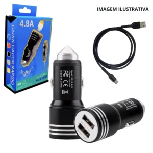 Carregador Veicular Usb Duplo Al-2105D