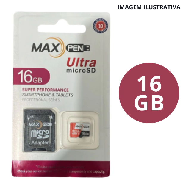 Cartão De Memória Maxpen Ultra 16Gb Micro Sd Adapter