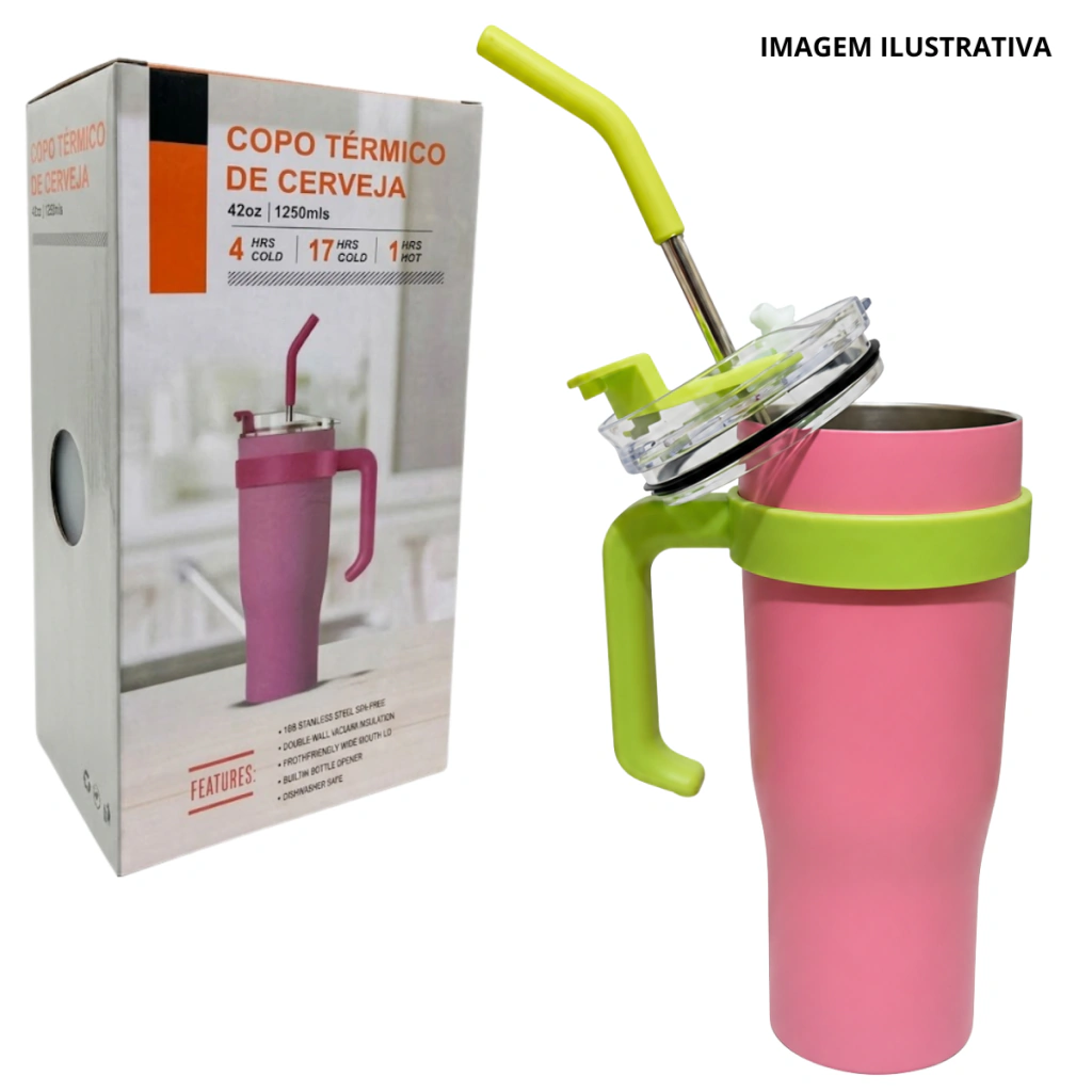 Copo Termico Virginia 1200Ml Duas Cores Bwb-98019 Lqx-S1382 Jl-993