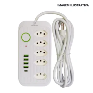 Filtro De Linha 3M C/ 5 Tomadas + 4 Usb Ka-7011