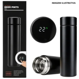 Garrafa Com Medidor De Temperatura Digital Led (Sem Logo) 500Ml Jyw-507