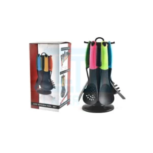 Kit C/ 6 Utensílios Cozinha Silicone Com Expositor Ka-7145