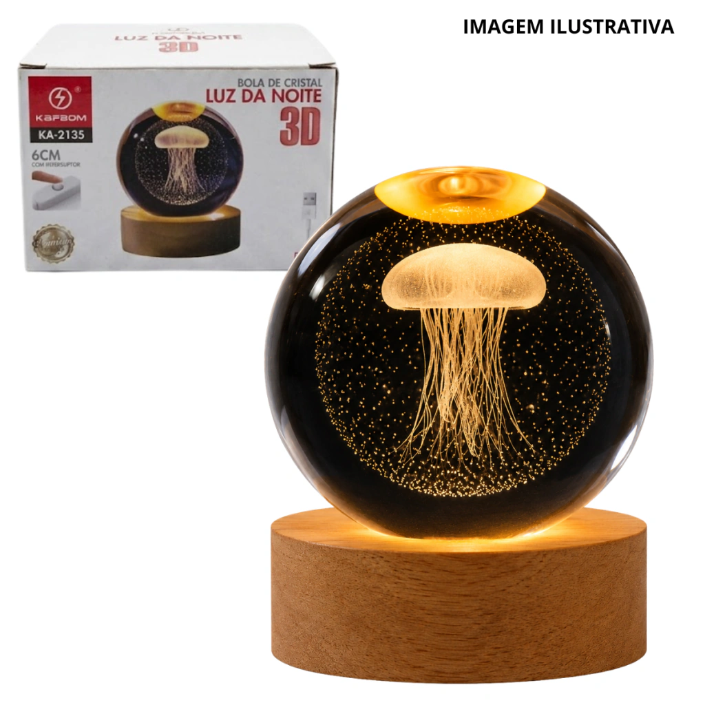 Luminária De Mesa Led Bola De Cristal Ka-2135 Bm-F976
