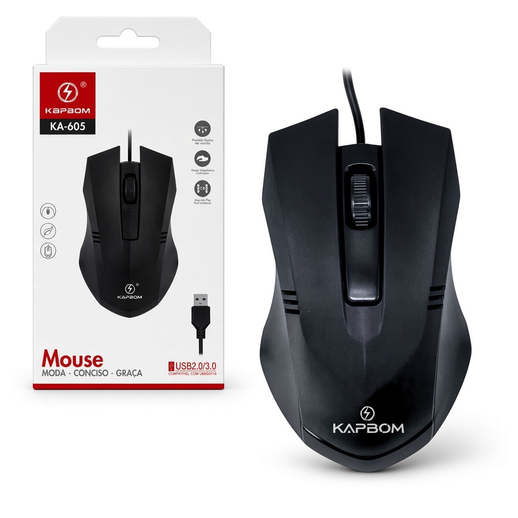 Mouse Optico Com Fio Ka-605