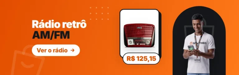 Rádio retrô AM/FM por R$ 125,15