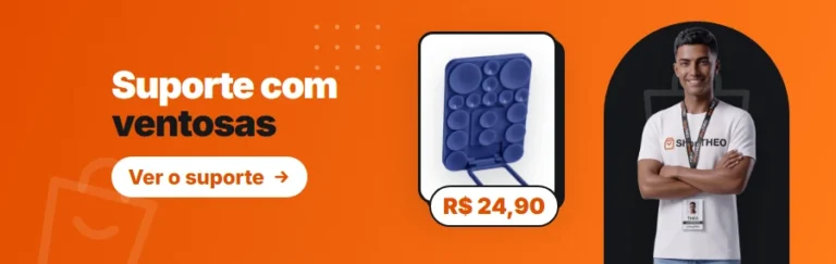 Suporte de celular magnético com ventosas por R$ 24,90