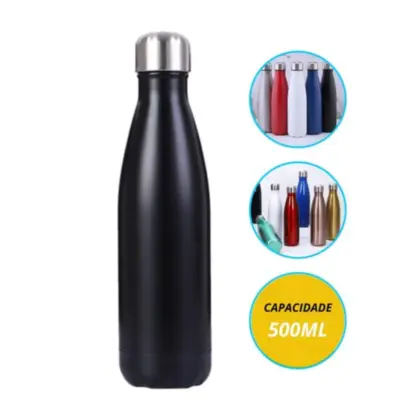 Garrafa Termica 500Ml Bz9 (Cores: Preta, Branca e prateada)