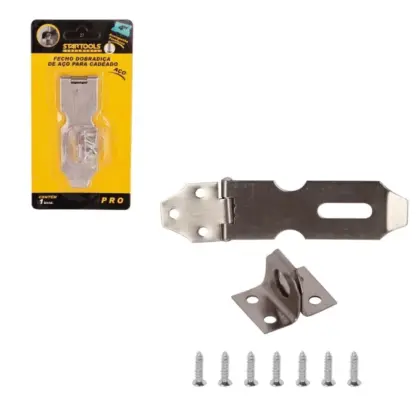 Fecho Dobradiça De Aço P/ Cadeado Ar0704 Startools