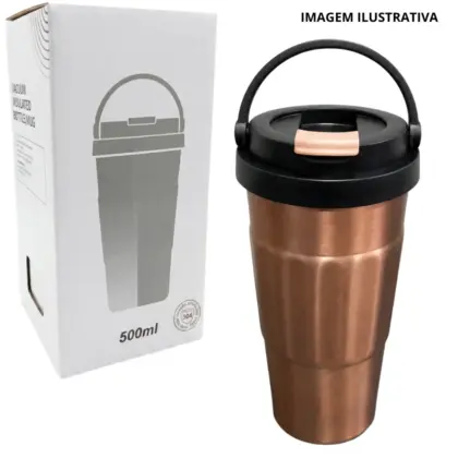 Copo Térmico 500Ml Aço Inoxidável Premium Bm-P1640