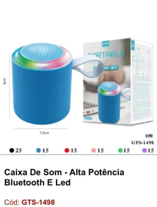 Caixa De Som Bluetooth Led Rgb Gts-1498