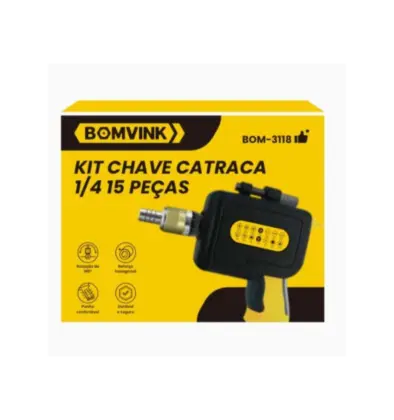 Kit Chave Catraca 1/4 15 Pçs Bom-3118 Bomvink