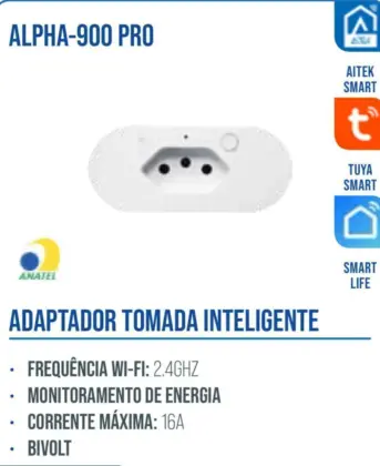 Adaptador De Tomada Inteligente Alpha-900-Pro