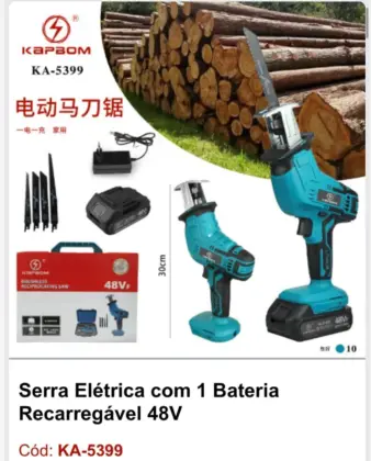 Serra Elétrica C/ 1 Bateria Recarregável Ka-5399