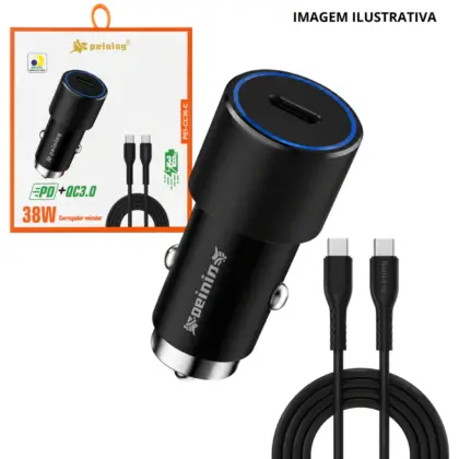 Carregador Veicular Usb C 38W Pei-Cc09C