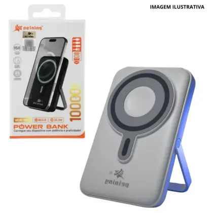 Power Bank 10000Mah + Carregador De Relógio Wup-1007