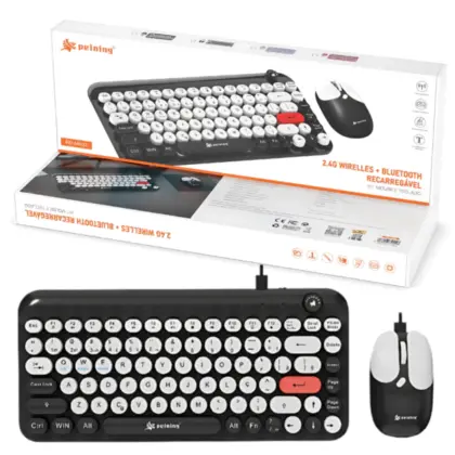 Kit Teclado E Mouse S/ Fio 2.4G Pei-Mk02