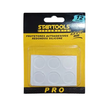 Ar0163 Kit 12 Protetores De Silicone Autoadesivo Redondo Startools