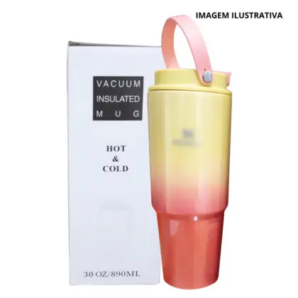 Copo Garrafa Térmica Com Alça E Bico Insulated Mug 890Ml Lqx-900S