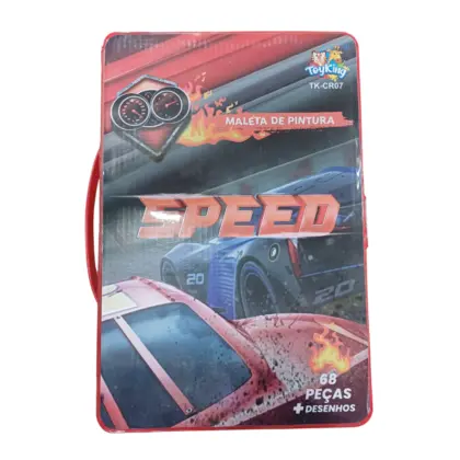 Tk-Cr07 Kit Maleta Para Desenhar 68Pçs Carros Speed