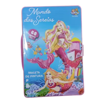 Tk-Cr08 Kit Maleta Para Desenhar 68Pçs Mundo Das Sereias