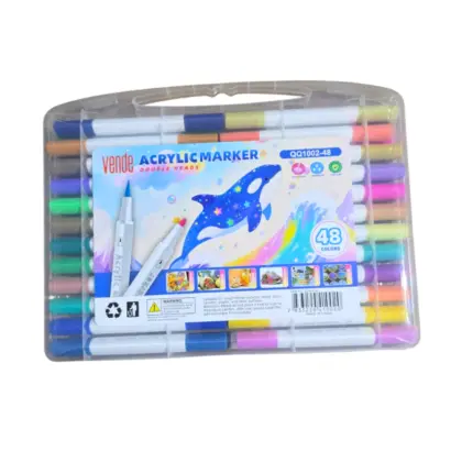 Kit 48 Canetinhas Acrilicas Duas Pontas Qq1002-48